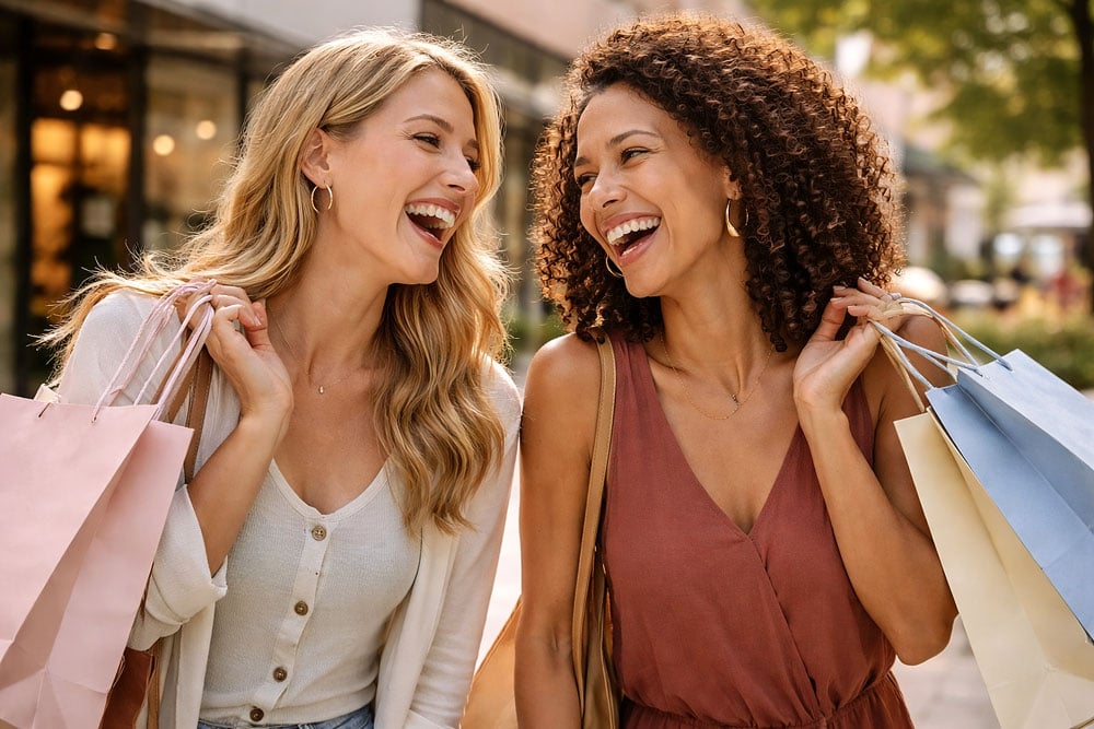 Friends wearing their contacts comfortably after treating their contact lens intolerance issues at Southwest Eye Institute.