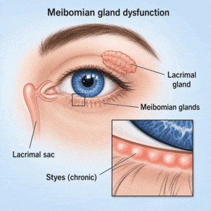 Meibomian Gland Dysfunction diagram at West Texas Eye Associates.