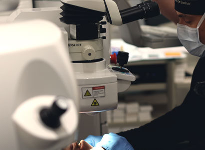 Photo of Javier De La Torre finishing a patient that had PRK with Southwest Eye Institute.