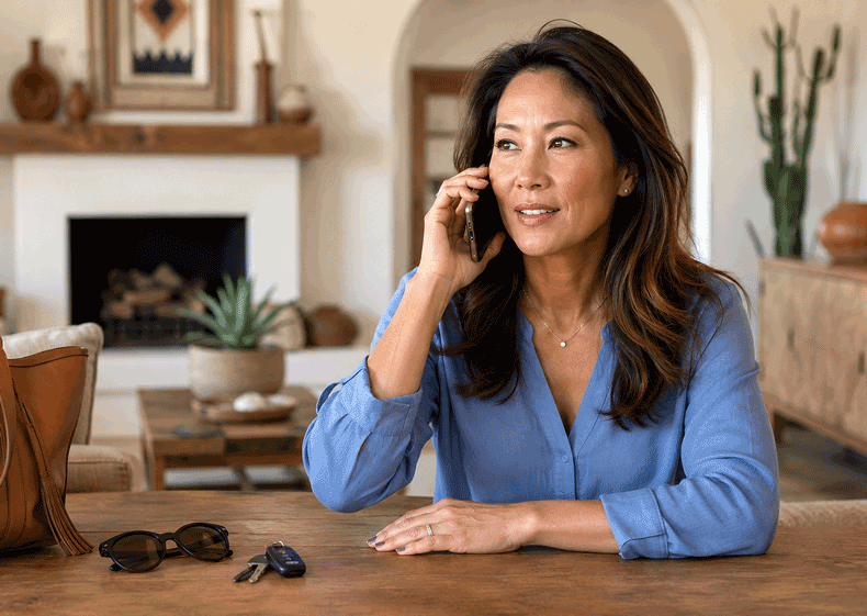 Southwest Eye Institute patient calling for same-day emergency eye care from home.