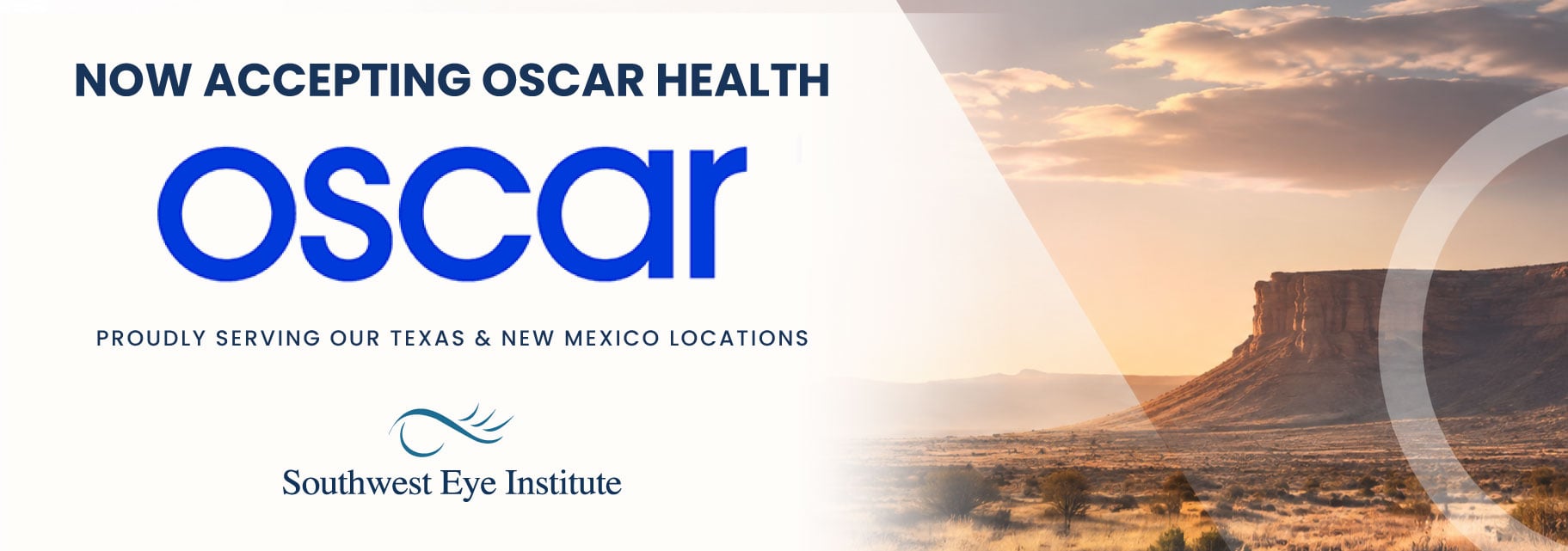Oscar Health Insurance banner for Southwest Eye Insitute.