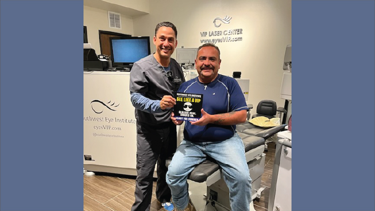 Vision correction patient at Southwest Eye Institute in El Paso, TX.