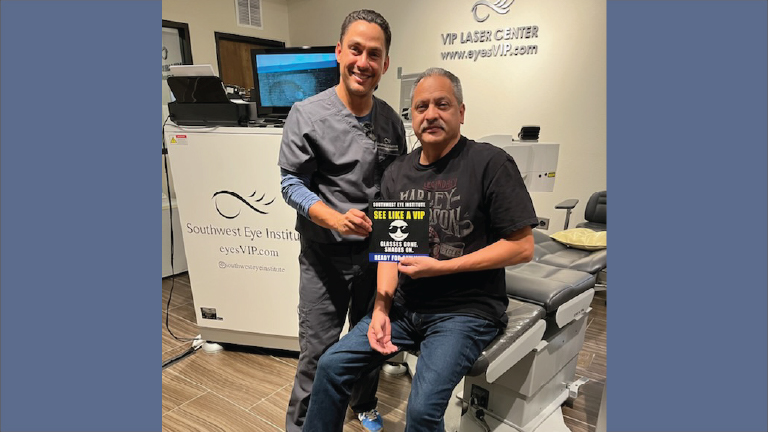 Vision correction patient at Southwest Eye Institute in El Paso, TX.