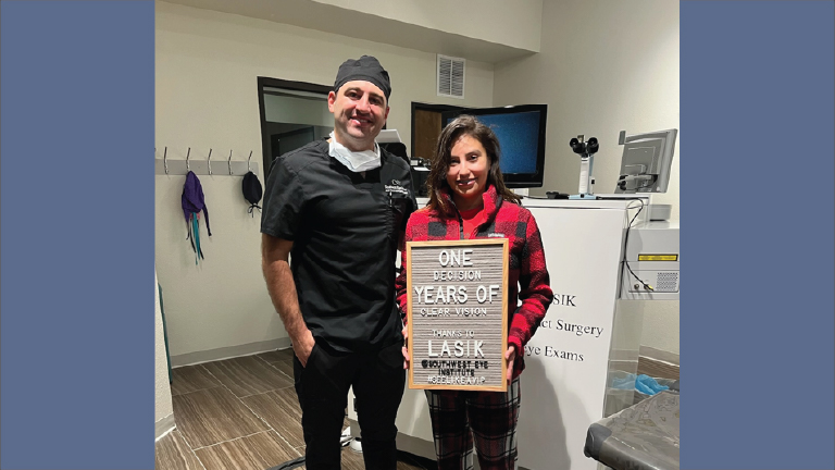 Vision correction patient at Southwest Eye Institute in El Paso, TX.