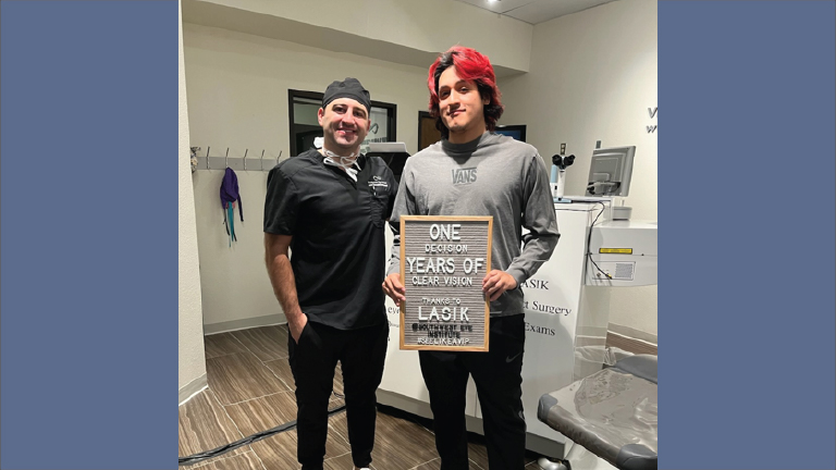 Vision correction patient at Southwest Eye Institute in El Paso, TX.