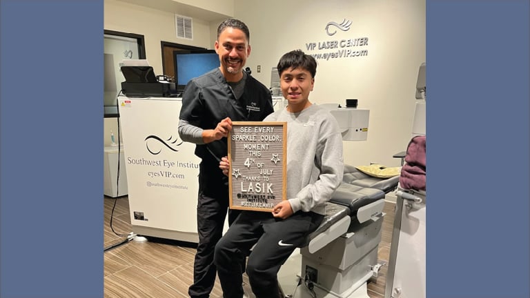 Vision correction patient at Southwest Eye Institute in El Paso, TX.