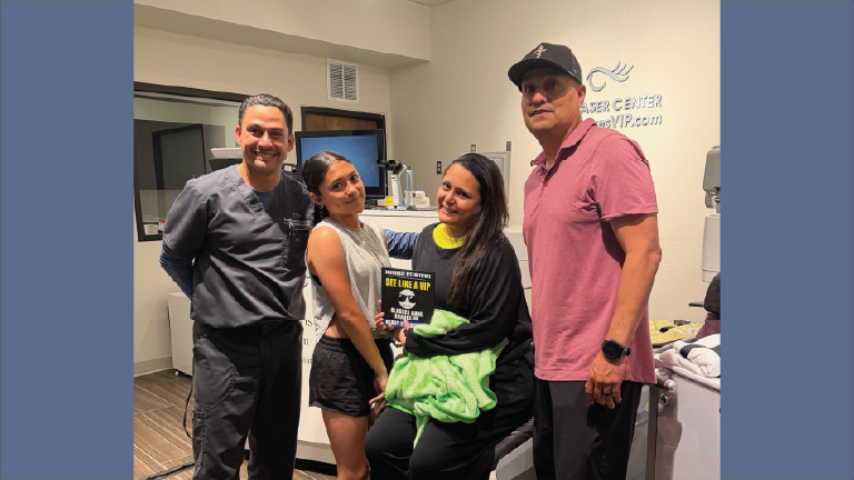 Vision correction patient at Southwest Eye Institute in El Paso, TX.