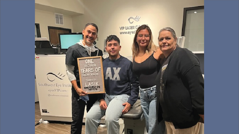 Vision correction patient at Southwest Eye Institute in El Paso, TX.