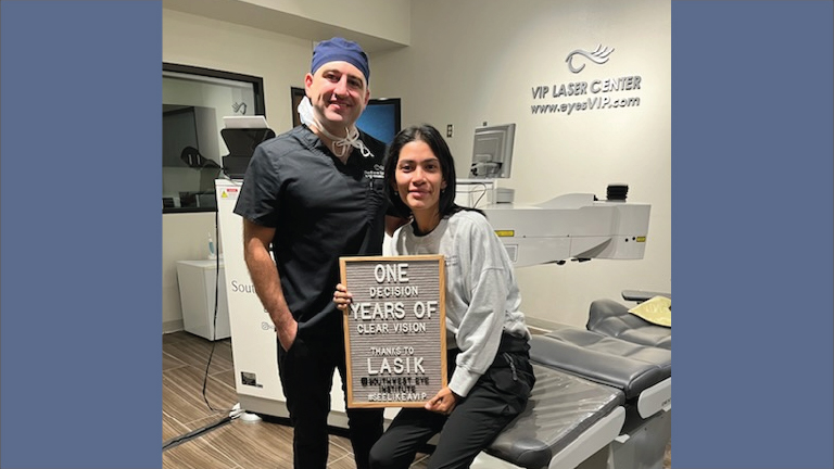 Vision correction patient at Southwest Eye Institute in El Paso, TX.