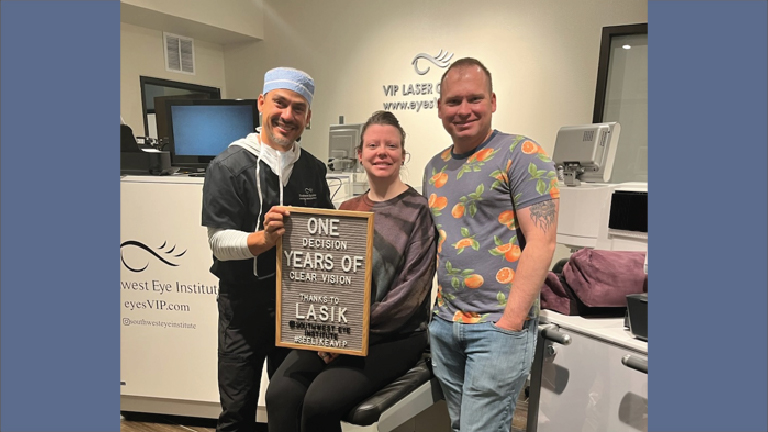 Vision correction patient at Southwest Eye Institute in El Paso, TX.