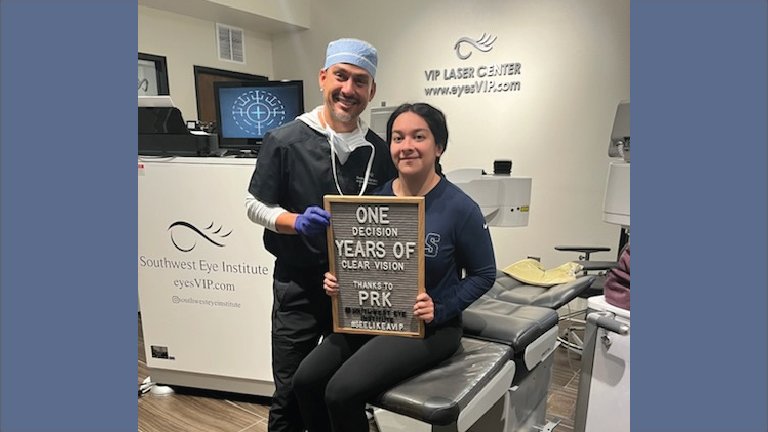 Vision correction patient at Southwest Eye Institute in El Paso, TX.